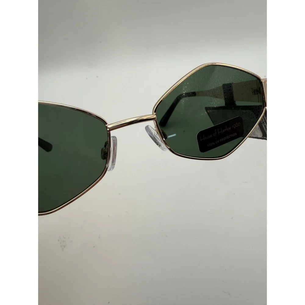 House of Harlow 1960 Sunglasses Womens OS Gold Hexagon Geometric H1521-18-C1
